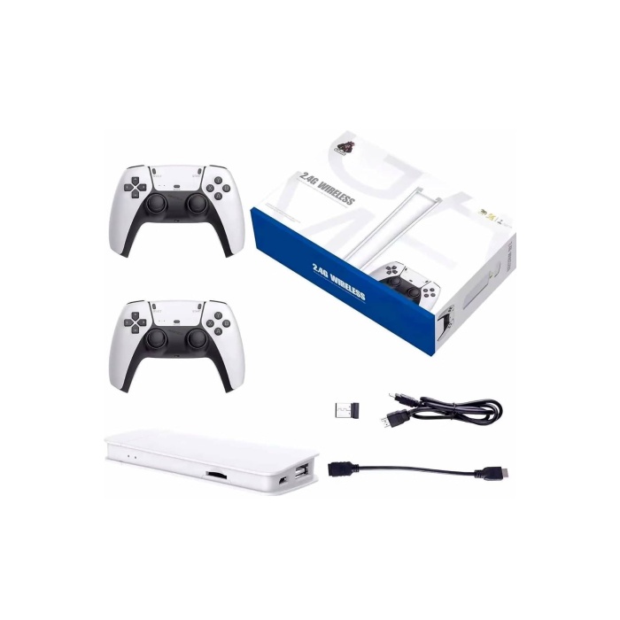 3D Çift Oyun Kollu 4K HD Ekran Nostaljik 20.000 Oyunlu Beyaz Game Box - Lisinya