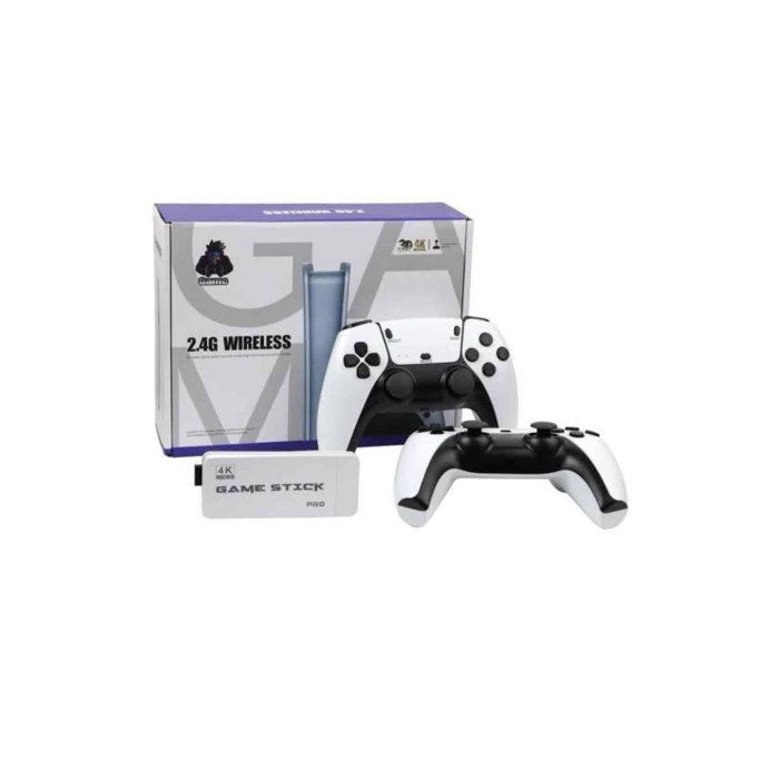 4K HD Görüntü Kaliteli Retro Game Stick 20000 Oyunlu Çift Kollu Beyaz Game Stick - Lisinya