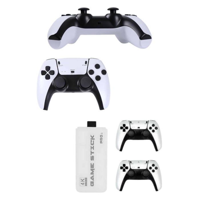 4K HD Görüntü Kaliteli Retro Game Stick 20000 Oyunlu Çift Kollu Beyaz Game Stick - Lisinya