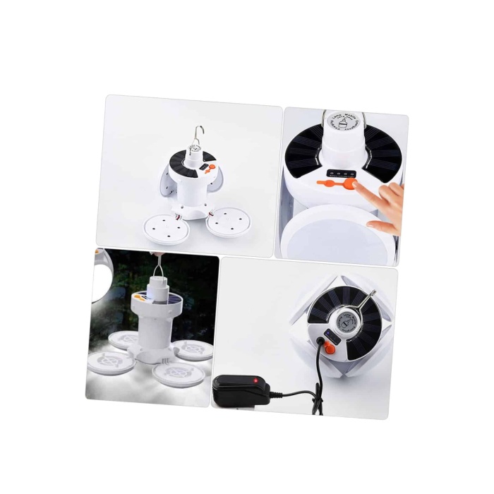 Kamp Lambası Işıldak Beyaz Işık Güneş Enerjili Solar Aydınlatma 5 Kanatlı Katlanabilir - Lisinya