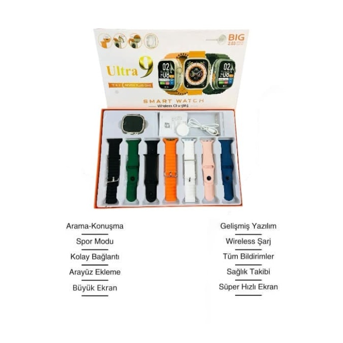 Akıllı Saat Bluetooth Bağlantılı 2.09 İnç HD Ekran ve Çok Yönlü Sağlık Takibi - Lisinya