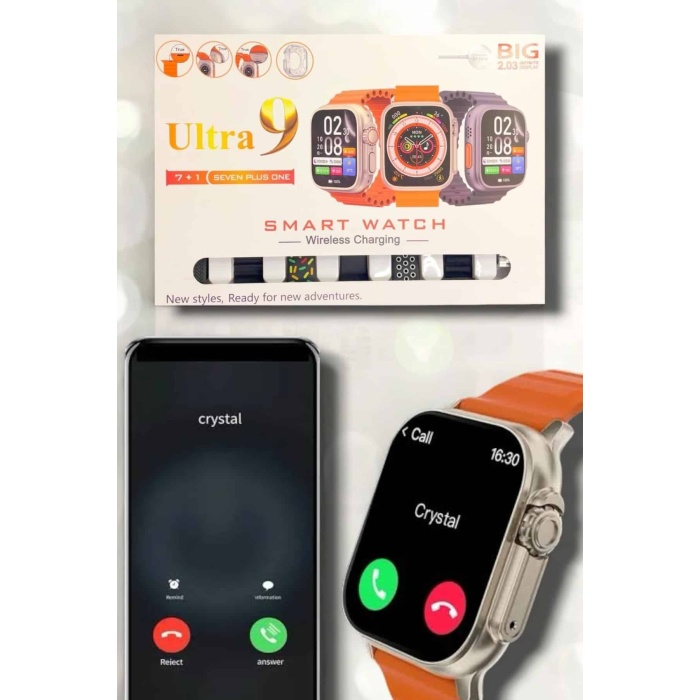 Akıllı Saat Bluetooth Bağlantılı 2.09 İnç HD Ekran ve Çok Yönlü Sağlık Takibi - Lisinya