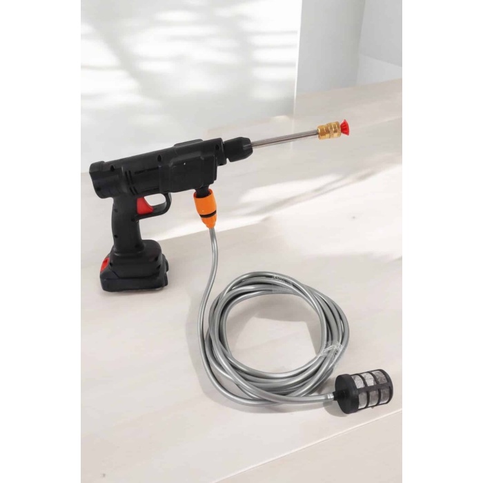 Şarjlı Oto Yıkama Tabancası Su Basınçlı Hazneli Bataryalı - Lisinya