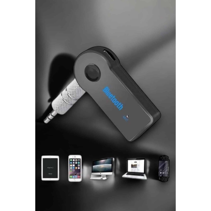 Kablosuz Bluetooth Aux Araç Kiti Siyah Hafıza Kartlı - Lisinya