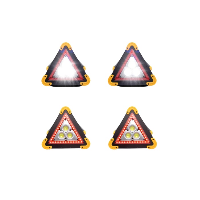 Solar Şarjlı Çok Fonksiyonlu Reflektör Işıklı Ikaz Lambası Acil Durum Reflektörü Acil Durum Uyarı Lambası - Lisinya