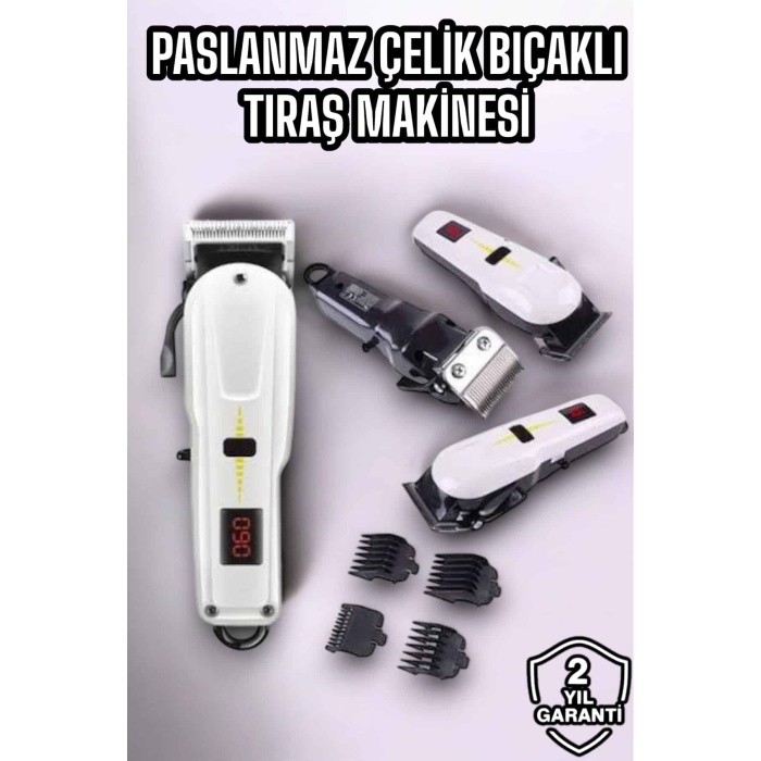 Yeni Nesil Tıraş Makinesi Uzun Şarjlı Paslanmaz Çelik Bıçaklı - Lisinya