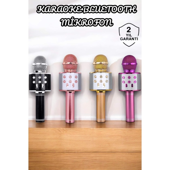 Şarjlı ve Uzun Pil Ömürlü Karaoke Mikrofon USB Bellek Destekli, Profesyonel Ses - Lisinya