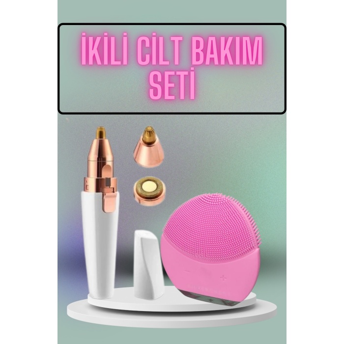 Kulak Burun ve Yüz Epilasyon Aleti ve Yüz Masaj Aleti İkili Cilt Bakım Seti - Lisinya