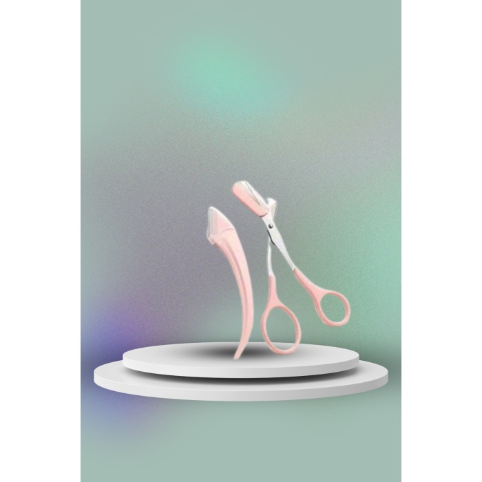 Taraklı Kaş Bıyık Makası Ve Kaş Ustura Seti Kaş Bıyık Tüy Alma Epilasyon Aleti 2li Set - Lisinya