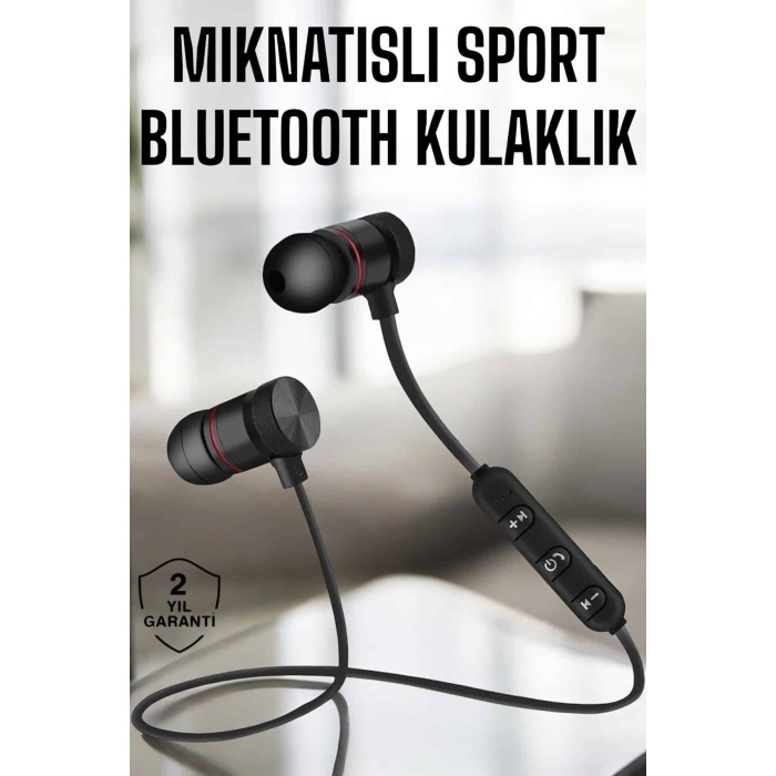 Kablosuz Sport Mıknatıslı Mikrofonlu Kulak İçi Kulaklık - Lisinya