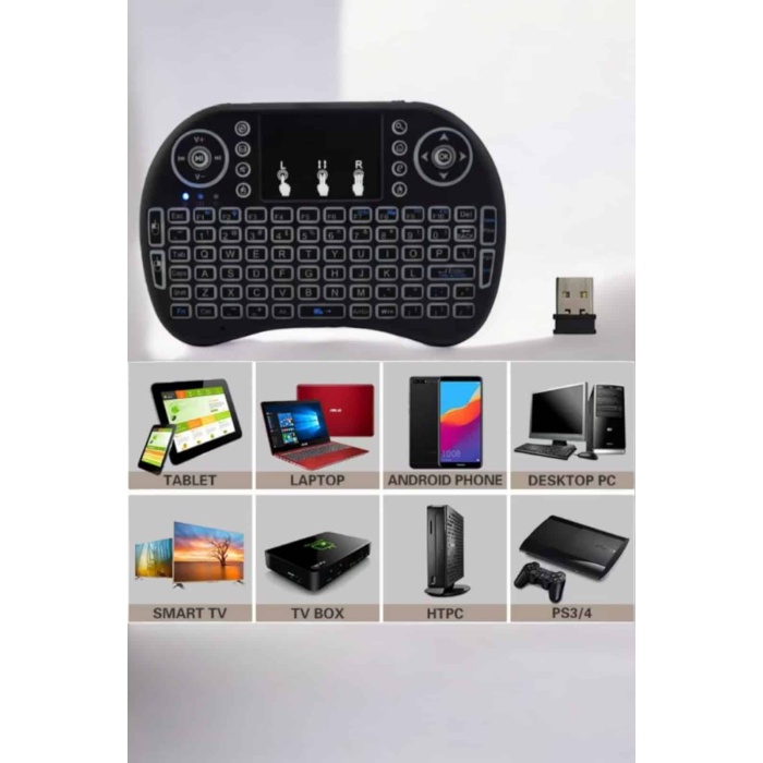 USB Bağlantılı Mini Q Klavye Işıklı Tüm Cihazlara Uyumlu - Lisinya