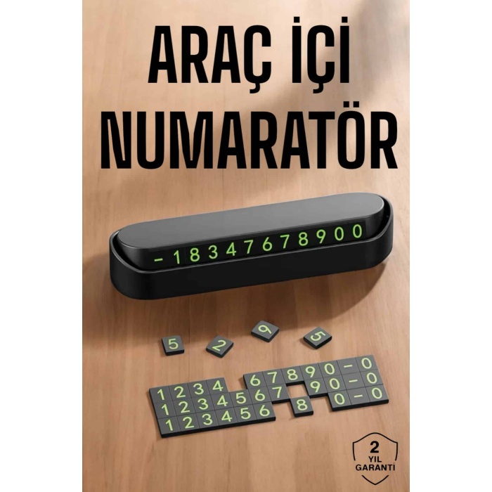 Araç İçi Numaratör Numaralık Torpido Üstü Açılır Kapanır Telefon Numarası Bırakma - Lisinya