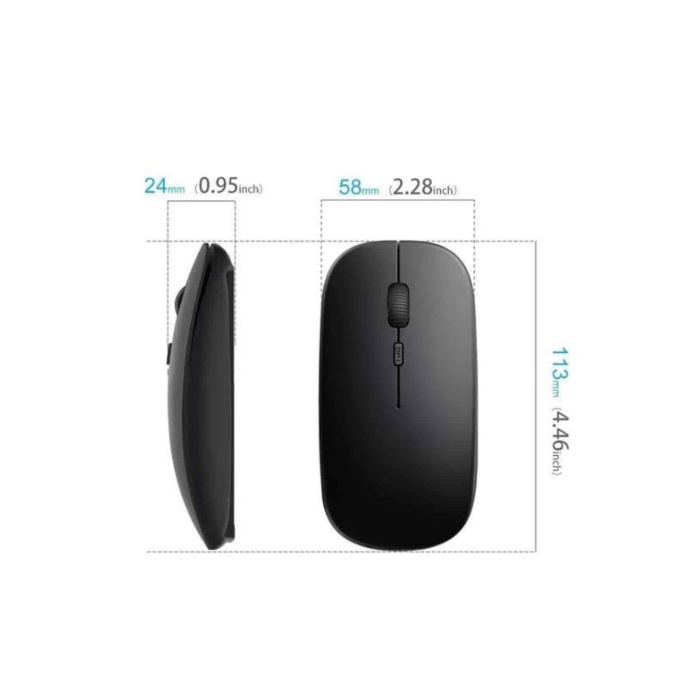 Siyah Wireless Kablosuz Sessiz Mouse Bluetooth Bağlantılı - Lisinya