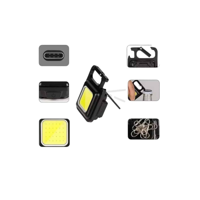 Anahtarlık Çok Amaçlı Mıknatıslı Taşınabilir Işık Led Şarjlı - Lisinya
