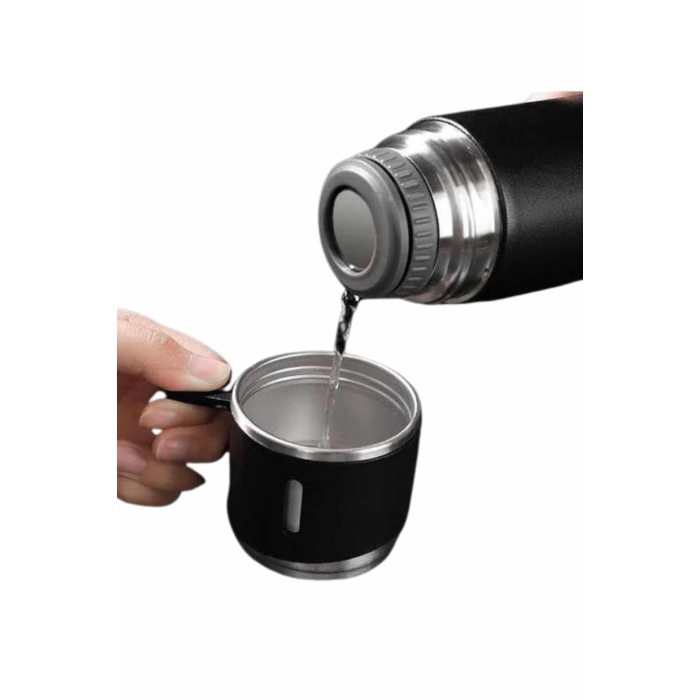 3 Bardaklı Termos Seti Anneler Gününe Özel Hediye Taşınabilir Sızdırmaz Isı Koruyucu - Lisinya