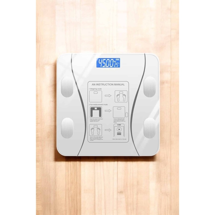 Akıllı Tartı Dijital Baskül Yağ Su Kas Vücut Kitle Kilo Ölçer Tartı - Lisinya