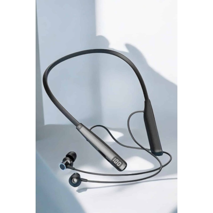 Dijital Göstergeli Kulak İçi Kablosuz Bluetooth Kulaklık Boyun Bantlı - Lisinya