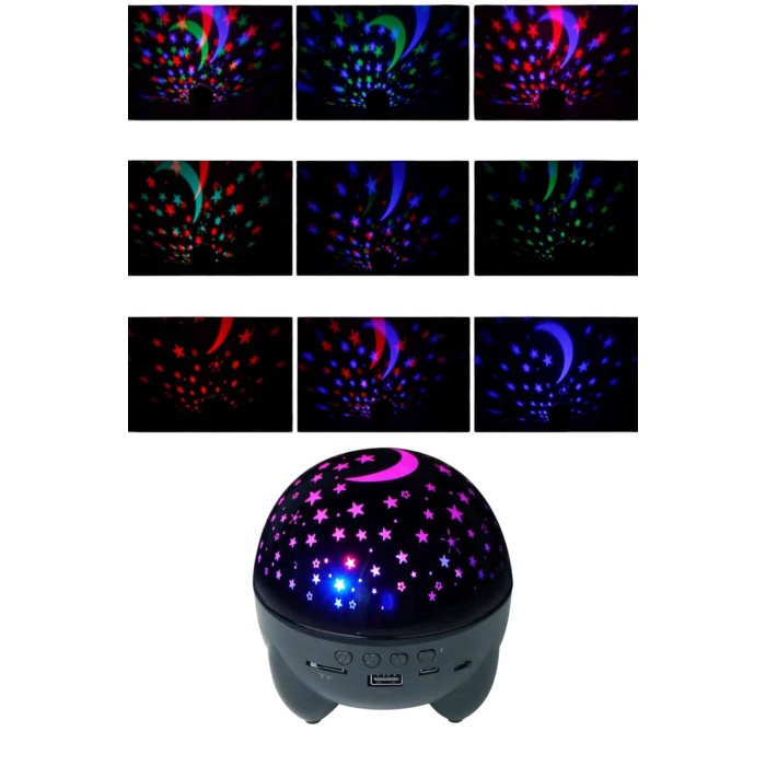 Gece Lambası Renkli Yıldızlı Gökyüzü Projeksiyon Gece Tavan Yansıtma - Lisinya