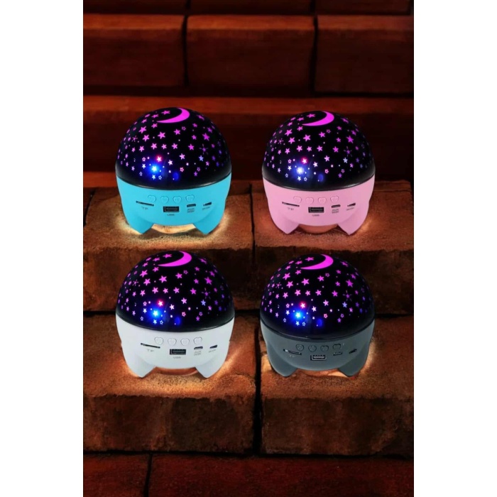 Gece Lambası Renkli Yıldızlı Gökyüzü Projeksiyon Gece Tavan Yansıtma - Lisinya