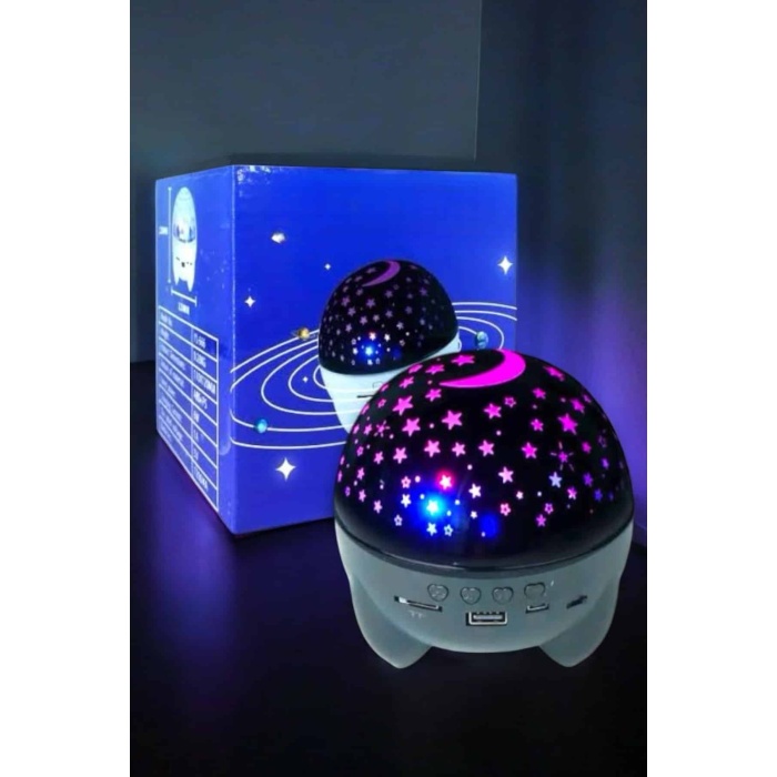 Yıldız Yansıtmalı Projeksiyon Gece Lambası Şarjlı Taşınabilir - Lisinya