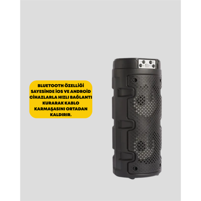Kompakt Tasarım, Yüksek Ses Performansı – Çoklu Giriş Seçenekli Kablosuz Hoparlör (Bluetooth, USB, SD Kart, AUX) - Lisinya