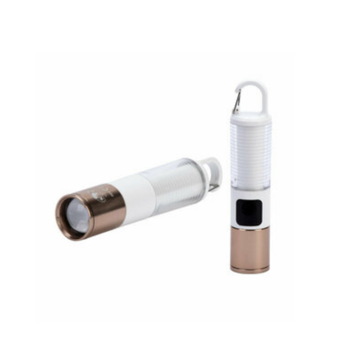 Çok Amaçlı Kamp Feneri USB Şarjlı Çift Işık Kaynaklı Güç Ekranlı LED Aydınlatma - Lisinya