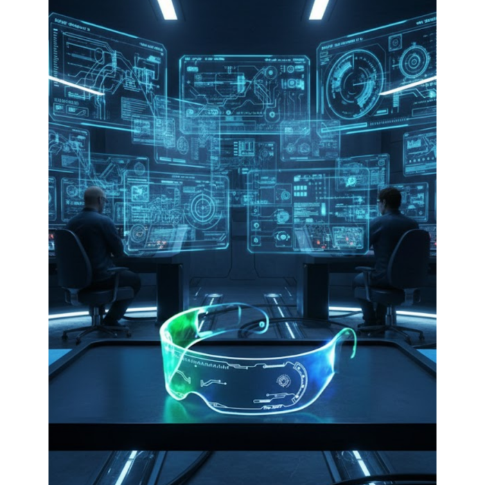 LED Işıklı Rave Gözlüğü 7 Renk 5 Işık Modu Futuristik Tasarım - Lisinya