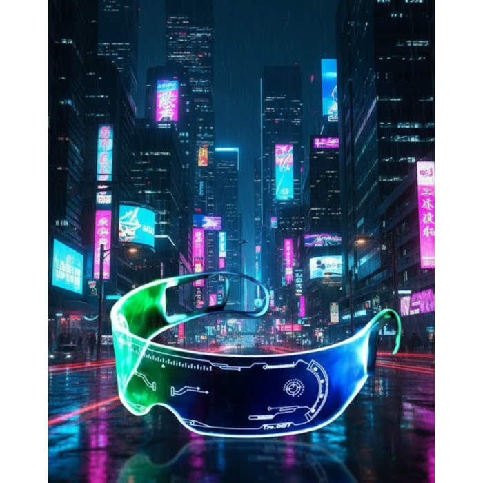 Aydınlatmalı LED Parti Gözlüğü Çok Renkli Modlu Cyberpunk Tasarım - Lisinya