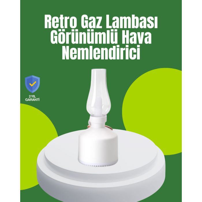 USB Şarjlı Retro Gaz Lambası Hava Nemlendirici Led Atmosfer Işıklı - Lisinya