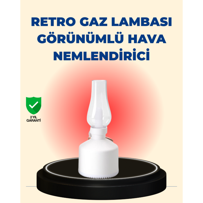Kablosuz Retro Buhar Makinesi Gaz Lambası Tasarım Ledli Difüzör - Lisinya