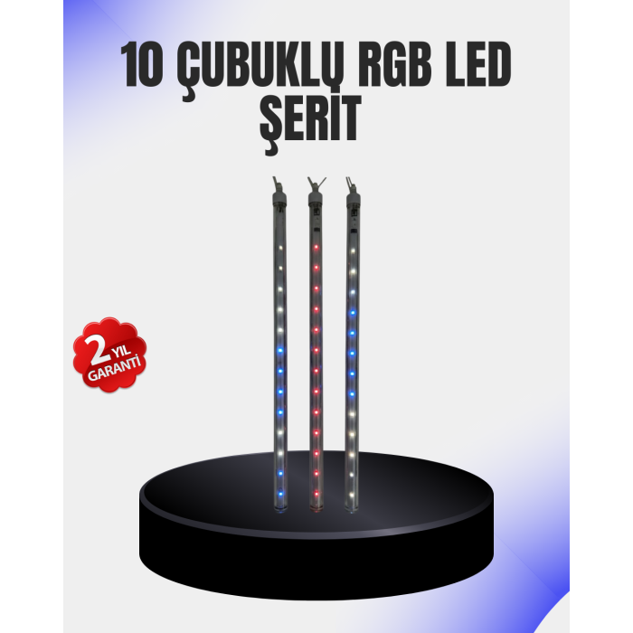 Dekoratif LED Meteor Işık 10’lu Çubuk Seti - Lisinya
