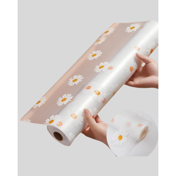 10 Metre Papatya Desenli Kolay Temizlenebilir Çekmece Matı - Lisinya