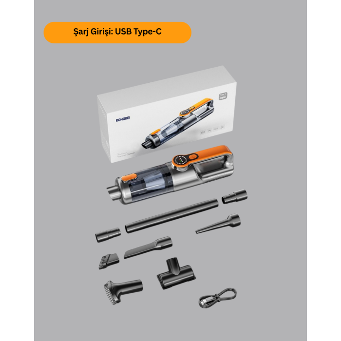 Şarjlı Kablosuz El Süpürgesi Yüksek Emiş Güçlü ve Çok Başlıklı - Lisinya