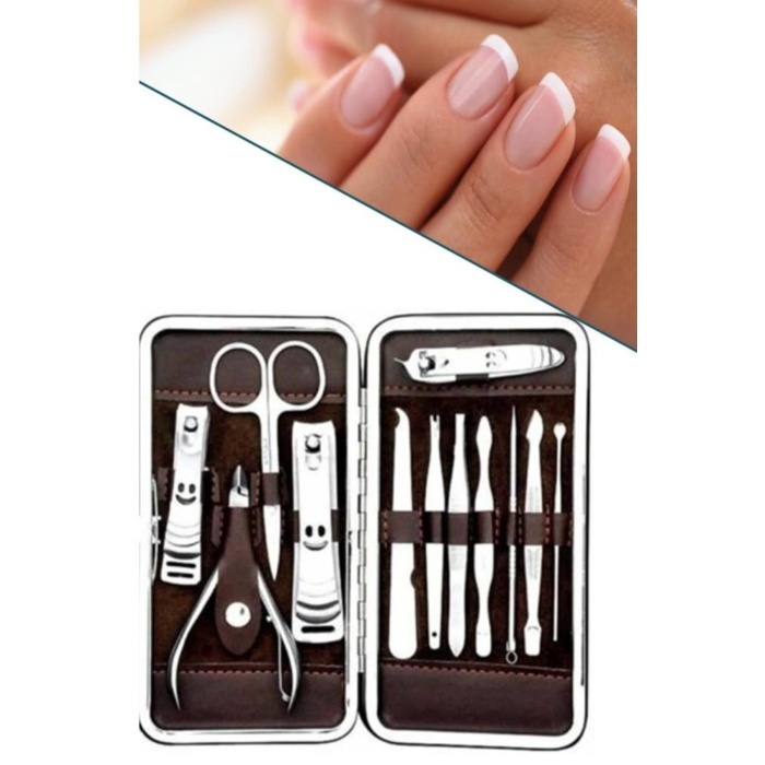 Tırnak Bakım Seti Tırnak Düzeltme Batık 12 Parça Çanta Tipi Manikür Pedikür - Lisinya