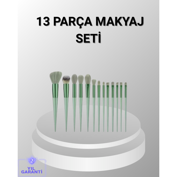 13 Parça Makyaj Fırça Seti – Ergonomik, Dökülme Yapmayan, Taşınabilir - Lisinya