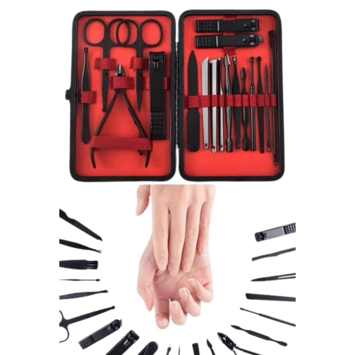 17 Parça Manikür Pedikür Seti El Ayak Bakım Seti Tırnak Makası Törpü - Lisinya