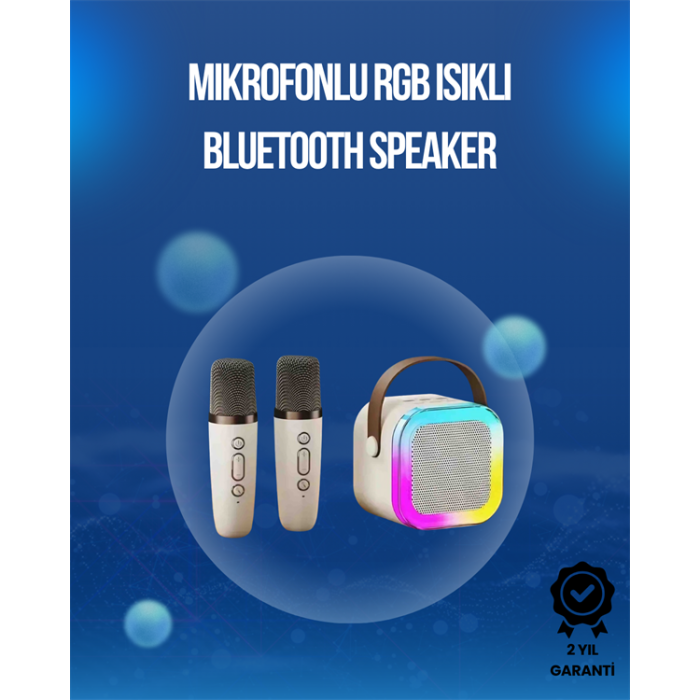 Bluetooth, USB ve AUX Girişli Çok Fonksiyonlu Karaoke Hoparlör - Lisinya