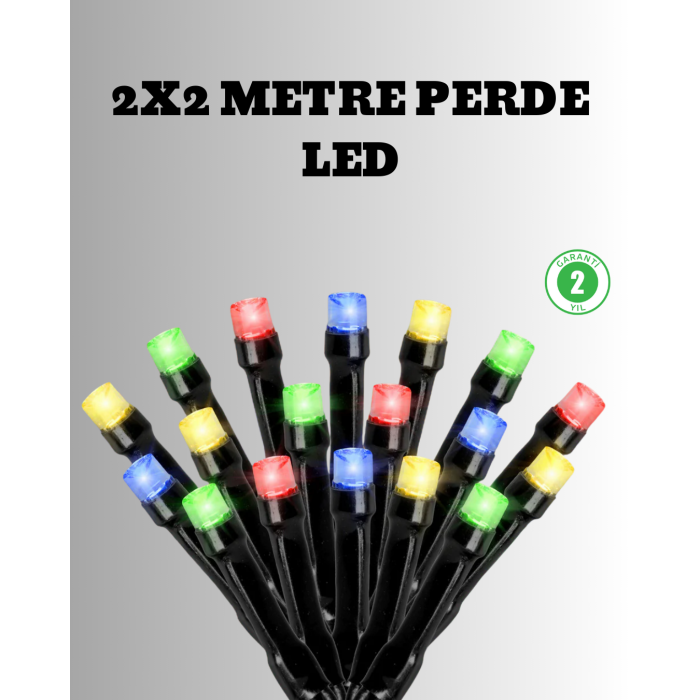 2x2 Metre Pil ile Çalışan Perde LED Işık – 8 Modlu Dekoratif - Lisinya