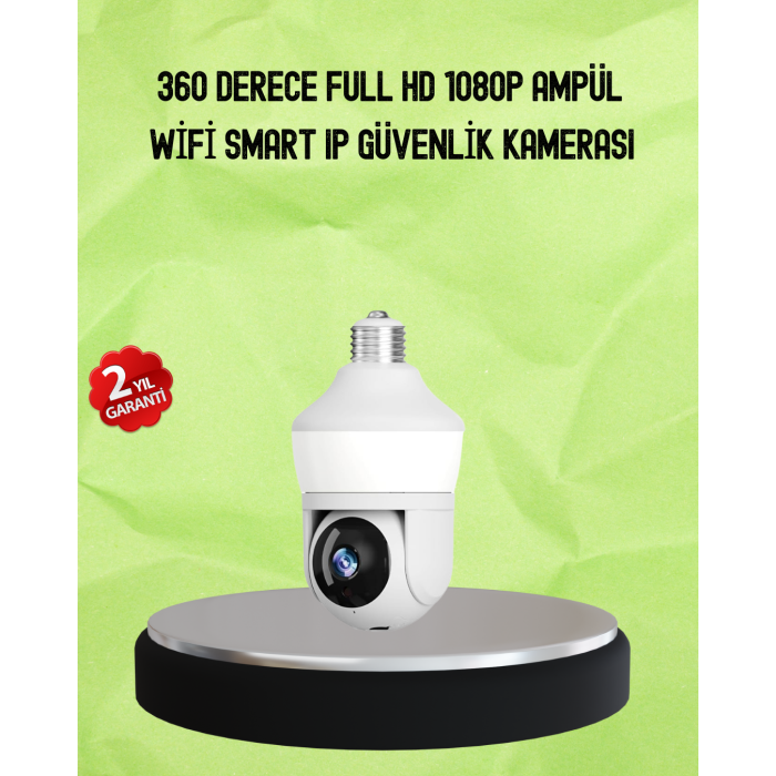 Hareket Algılamalı 360° Wi-Fi Akıllı Ampül Kamera - Lisinya