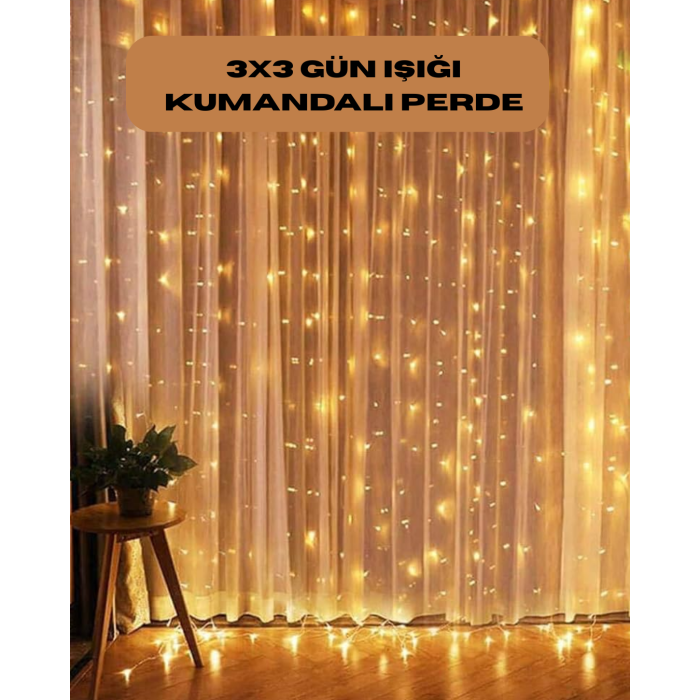 8 Fonksiyonlu Uzaktan Kumandalı Günışığı Perde Peri Led Dekoratif Işık - Lisinya