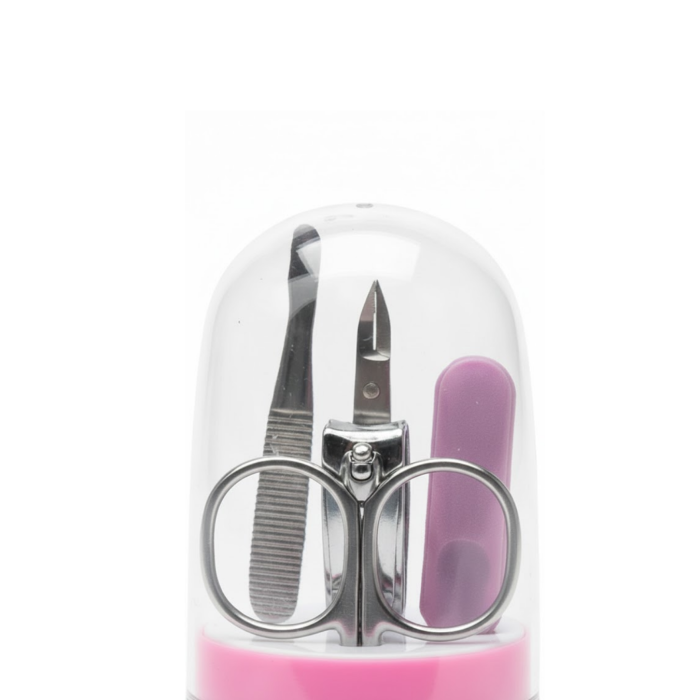 Tırnak Bakım Manikür Pedikür Seti 4 Parça Pembe Minimal ve Dayanıklı - Lisinya