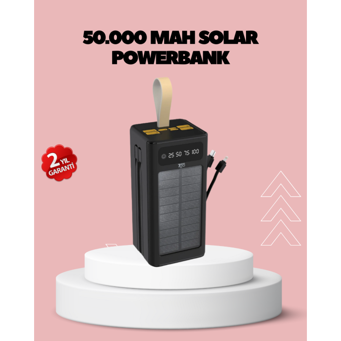 Kamp ve Outdoor Kullanıma Uygun Güneş Panelli Powerbank - Lisinya