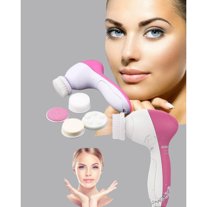5’i 1 Arada Yüz Temizleme Cihazı – Masaj, Fırça, Peeling ve Krem Uygulama Aparatlı - Lisinya
