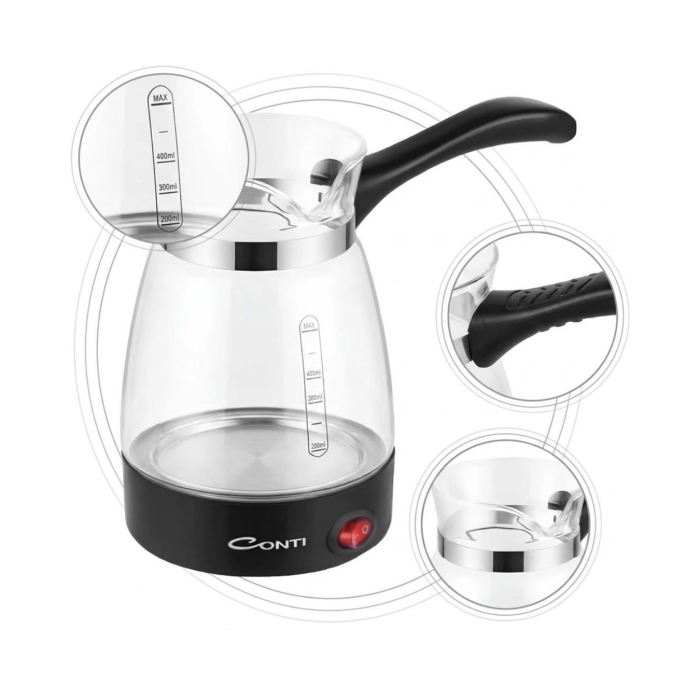 Cam Cezveli Türk Kahvesi Makinesi 650W 5 Fincan Kapasiteli Elektrikli Kahve Makinesi - Lisinya