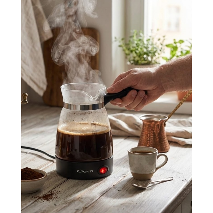 Cam Cezve Kahve Makinesi 650W Elektrikli 5 Fincan Kapasiteli Türk Kahvesi Makinesi - Lisinya