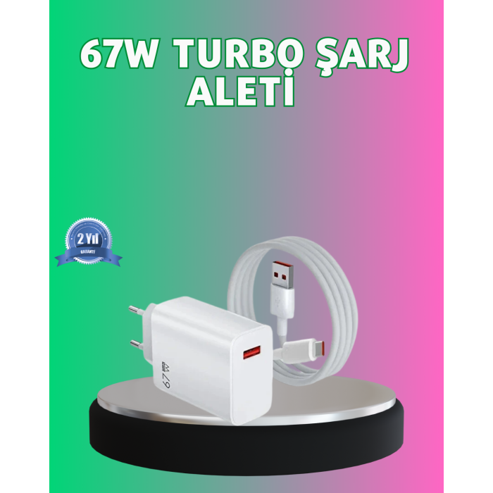 67 Watt Güçlü Turbo Şarj Aleti Samsung Note 10 Note 20 Uyumlu - Lisinya