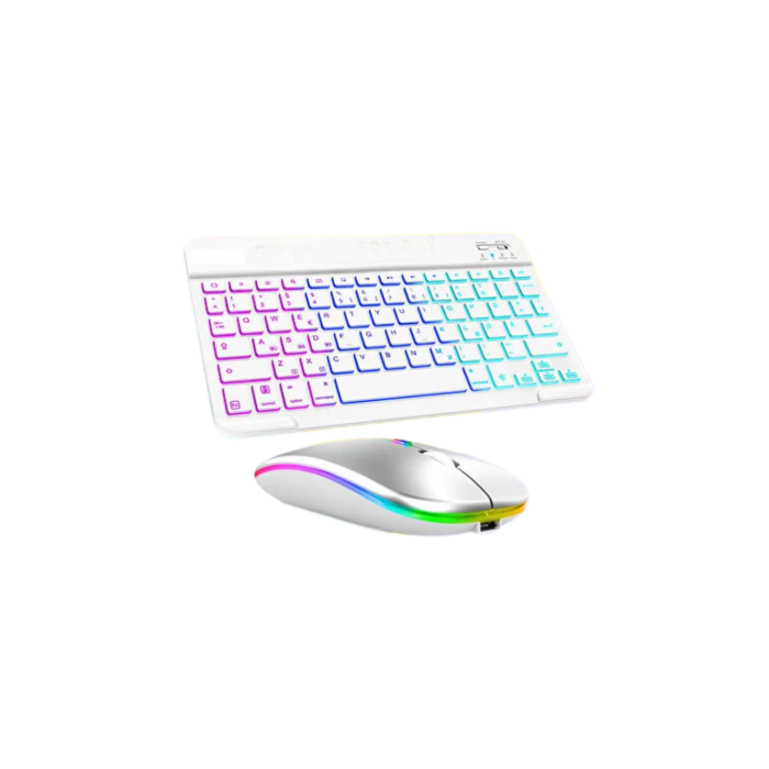 Türkçe Q Aydınlatmalı Klavye Mouse Seti Kablosuz Bluetooth Destekli - Lisinya