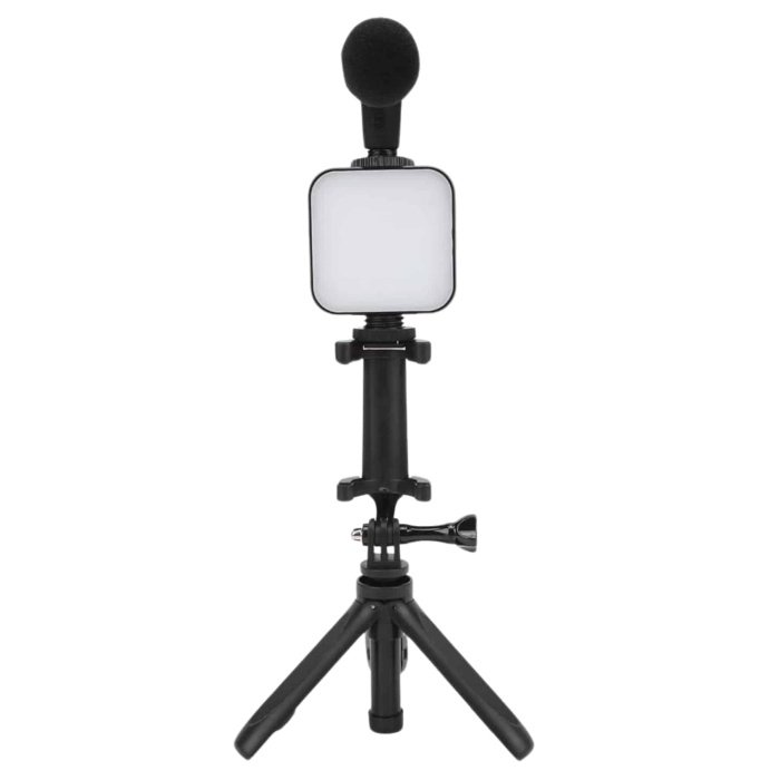 Telefon Tutucu Mini Mikrofonlu Tripod Vlog Çekim Video - Lisinya