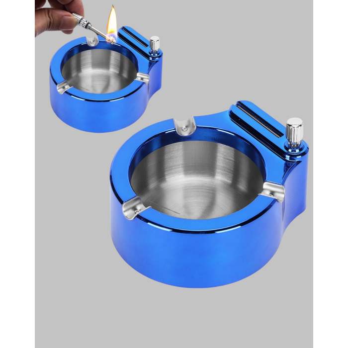 Yuvarlak Metal Küllük Çakmak Entegreli Dayanıklı Yapı - Lisinya