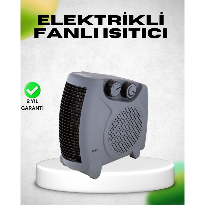 Fanlı Elektrikli Isıtıcı Termostatlı Güvenli Yanmaz Plastik Gövde - Lisinya